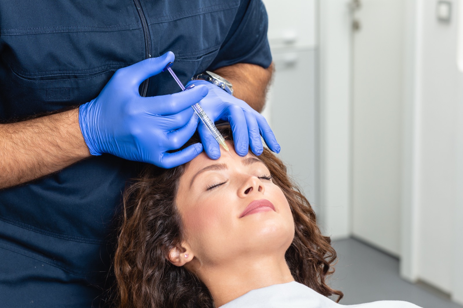 Anti-wrinkle injection close-up