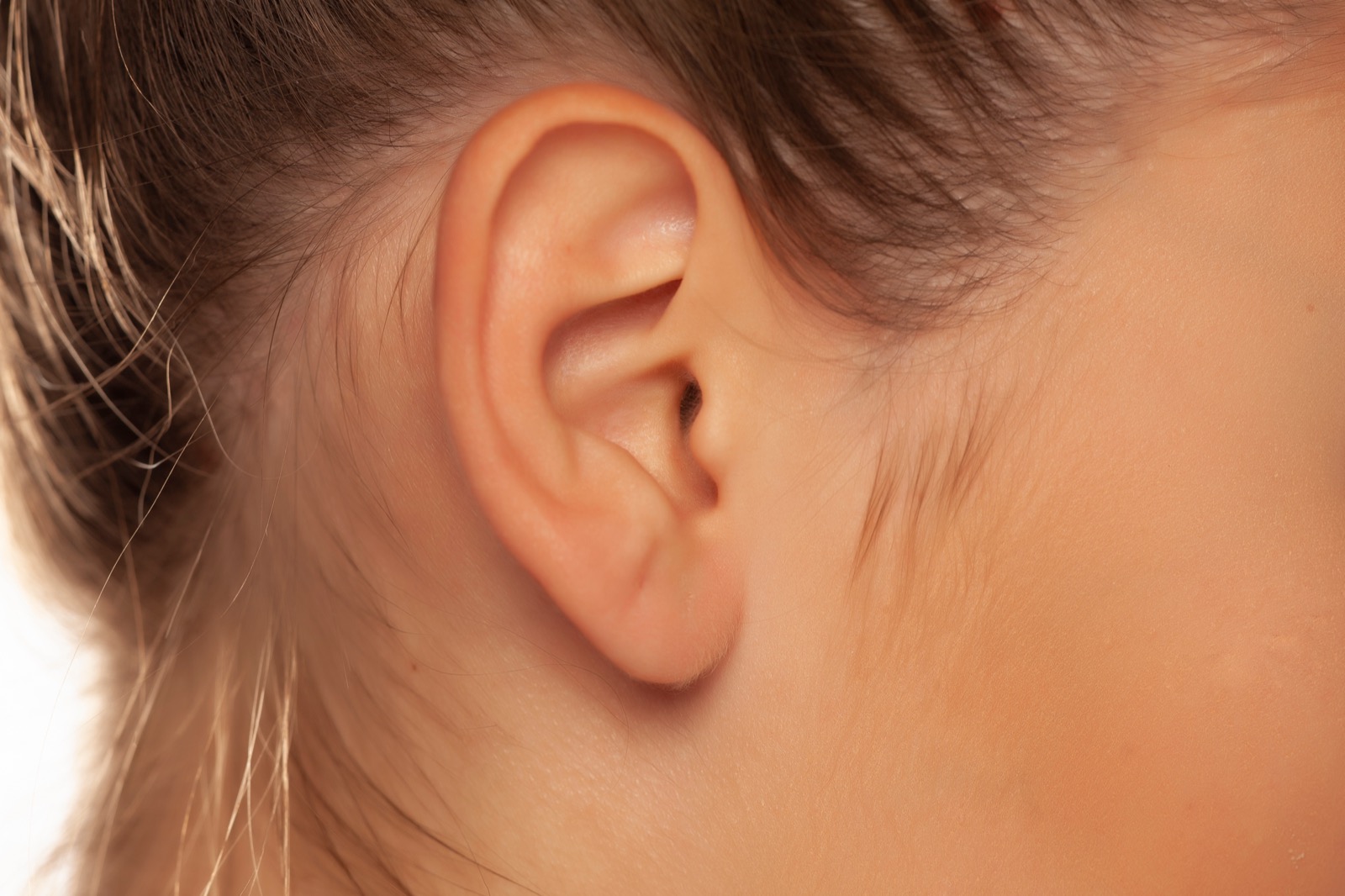 Close-up of an ear in profile